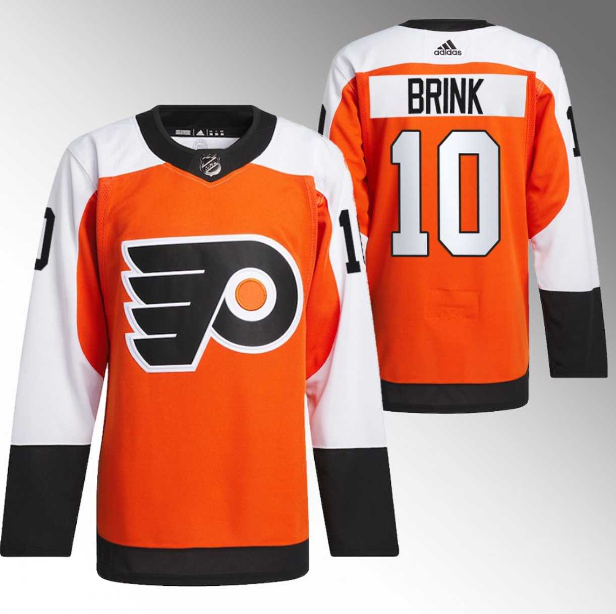 Mens Philadelphia Flyers #10 Bobby Brink 2023-24 Orange Stitched Jersey Dzhi